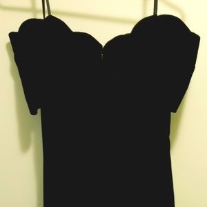 Vintage Black Velvet Strapless Dress - Like New!